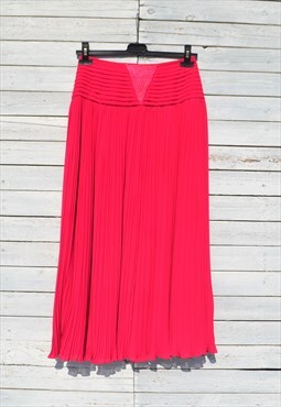 Vintage hot pink pleated maxi ancle skirt.