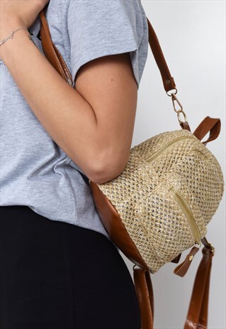 MINI STRAW BACKPACK