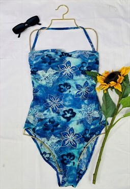 Vintage 90's Abstract Floral Patterned Swimsuit