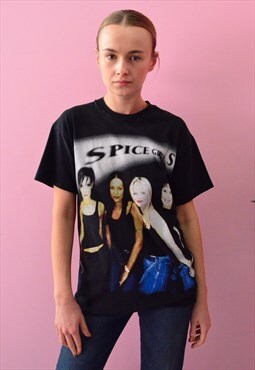 Black Vintage T-shirt with Spice Girls 90s/00s