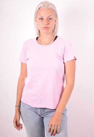 LEVI'S WOMENS VINTAGE T-SHIRT TOP LARGE PINK 90S