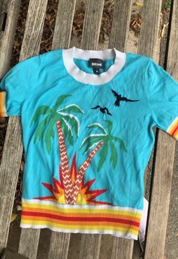 Just Cavalli y2k knit tropical top 