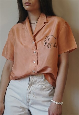 REWORKED VINTAGE PEACHY ORANGE SHIRT