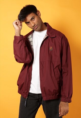 CHAPS MAROON HARRINGTON JACKET