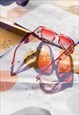 TRANSPARENT PINK CHUNKY DROP SUNGLASSES