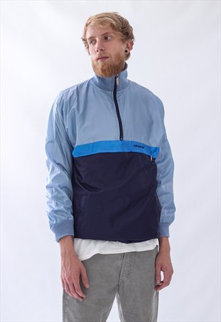 VINTAGE MENS ADIDAS HALF ZIP ANORAK WINDBREAKER JACKET