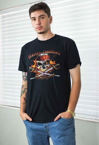 VINTAGE HARLEY DAVIDSON T-SHIRT LOGO L 8.2