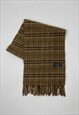  Burberry Vintage Scarf Nova Check Brown Tartan Wool