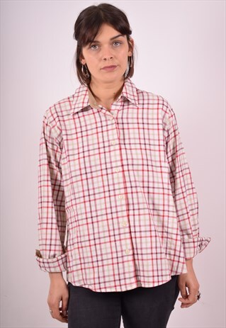 BARBOUR WOMENS VINTAGE SHIRT LARGE MULTI CHECK 90S