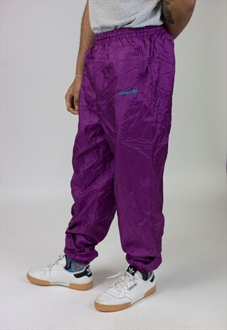 VINTAGE 90'S ADIDAS PURPLE SHELL BOTTOMS