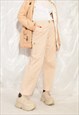VINTAGE CARGO PANTS 90S RAVE UTILITY TROUSERS IN BEIGE