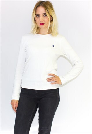 RETRO RALPH LAUREN WHITE LOGO CREWNECK T-SHIRT / TOP
