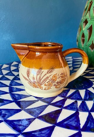 HOME 70'S GLAZED FLORAL PRINT SMALL JUG