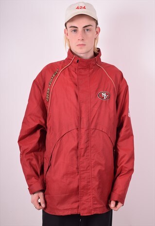 NFL MENS VINTAGE SF 49ERS JACKET LARGE RED 90S