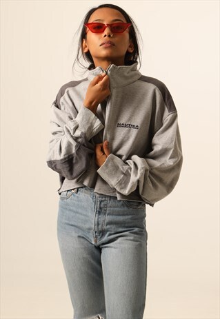 VINTAGE NAUTICA COMPETITION CROPPED 1/4 SWEATSHIRT