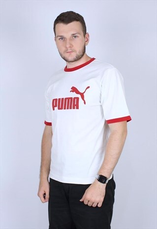 PUMA VINTAGE T-SHIRT RARE WHITE