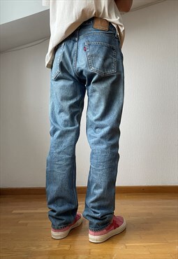 Vintage LEVIS 501 Jeans Denim Pants 90s Washed Blue