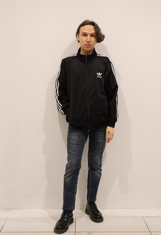 BLACK ADIDAS ZIP-UP SWEATSHIRT