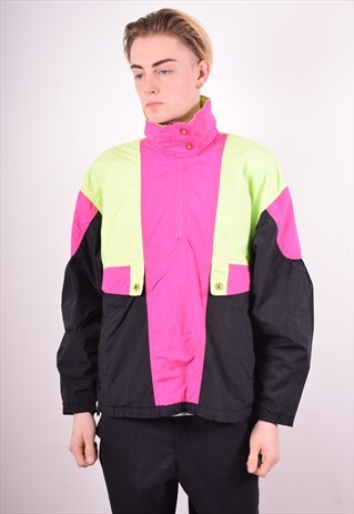MENS VINTAGE PULLOVER JACKET MEDIUM MULTI 90S