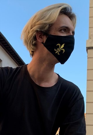 FACE COVERING. FLEUR DU LIS EMBROIDERY