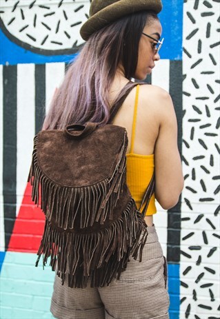 SUEDE FRINGE HIP BACKPACK (COCO)