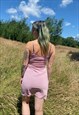 VINTAGE PINK BODYCON FITTED SHEER DRESS