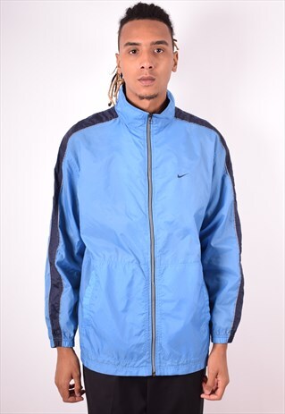 NIKE MENS VINTAGE JACKET LARGE BLUE 90S