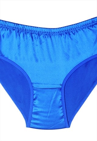 Royal Blue Sissy Satin Sexy Underwear Panty Full Bum Knicker