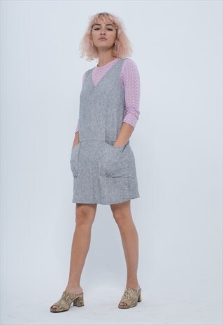 GREY HEMP MINI SUNDRESS