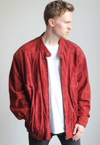 VINTAGE OVERSIZED SUEDE BOMBER JACKET