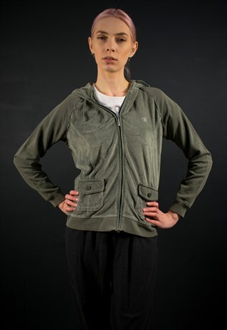 VELVET KHAKI ZIP-UP
