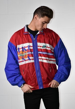 VINTAGE 90'S NIKE USA LINED WINDBREAKER