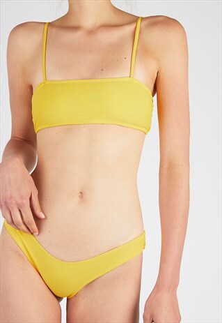 LUCIA YELLOW SQUARE NECK BIKINI SET