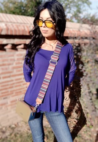 ULTRAMARINE LACE DETAIL LONG SLEEVE T-SHIRT
