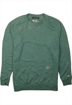 Vintage 90's Carhartt Sweatshirt Lightweight Crew Neck Green