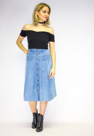 VINTAGE 90'S SUPER HIGH WAIST BUTTON UP MAXI SKIRT