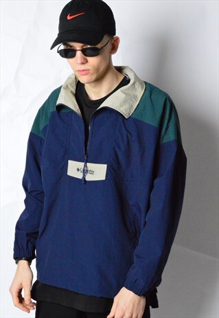 COLUMBIA VINTAGE 90S NAVY BLUE SPORTS SHELL JACKET