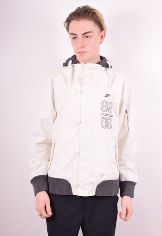 NIKE MENS VINTAGE JACKET LARGE WHITE 90S