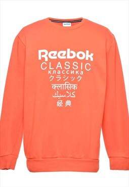 Orange Reebok Printed Sweatshirt - S