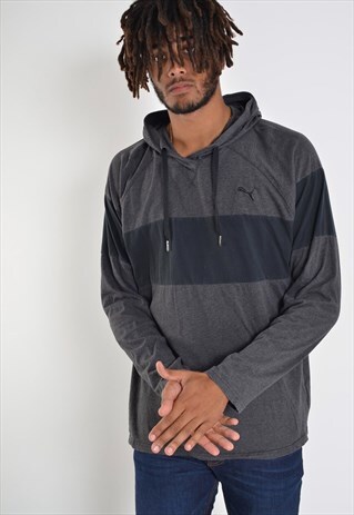 VINTAGE PUMA SWEATSHIRT HOODIE GREY
