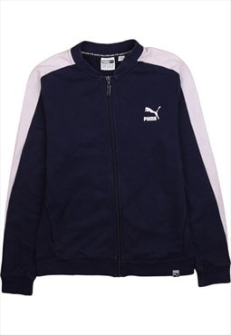 Vintage 90's Puma Sweatshirt Heavyweight Full Zip Up Navy