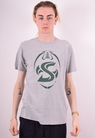 ADIDAS MENS VINTAGE T-SHIRT TOP MEDIUM GREY 90S