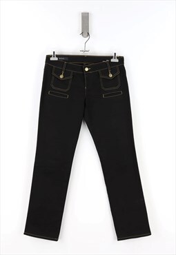 Vintage Gucci Regular Fit Low Waist Jeans in Black - 42