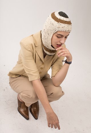 HAND MADE WOOL NUDE BALACLAVA