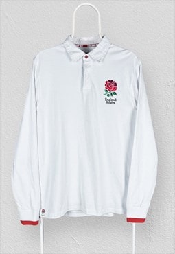 England Rugby Union Jersey Shirt White Long Sleeve Large