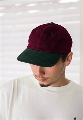 VINTAGE COLORBLOCK BASEBALL CAP HAT 90S X 2.5