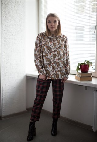VINTAGE 70'S PAISLEY PATTERNED BLOUSE