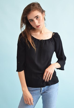 Y2K RETRO BOHO FESTIVAL CORRUGATED BLOUSE TOP