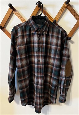 Plaid Shirt with Oxford Patches