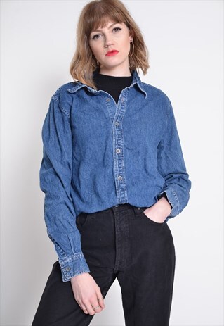 VINTAGE CALVIN KLEIN DENIM SHIRT BLUE